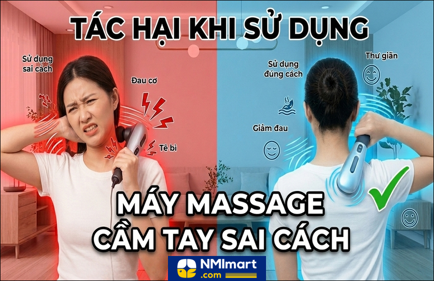 7 tác hại của máy massage cầm tay khi sử dụng sai cách và hướng dẫn dùng an toàn